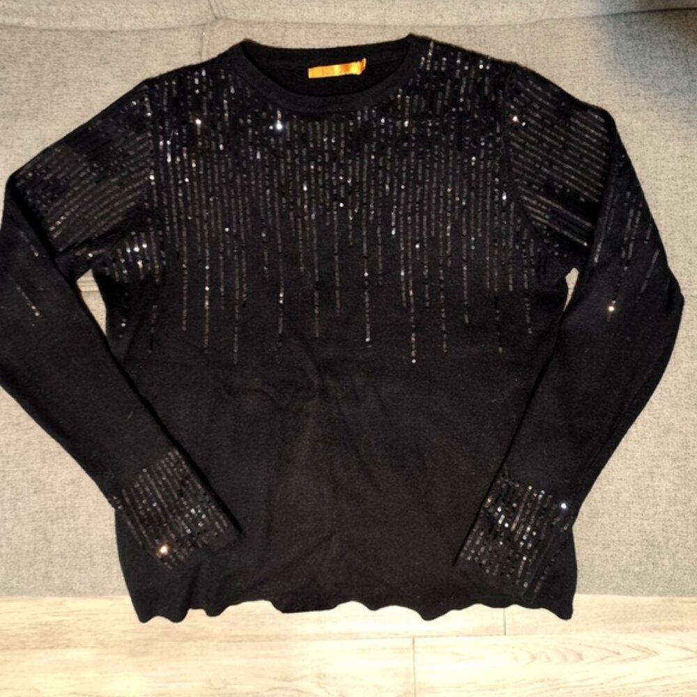 Belldini Black Sequin Women's Sweater - Picture 2 of 4